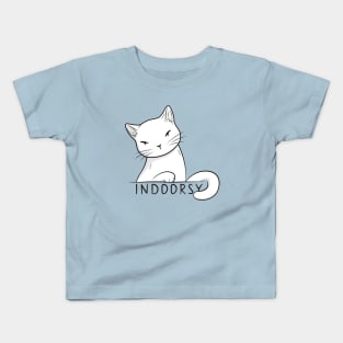 Indoorsy little white cat Kids T-Shirt